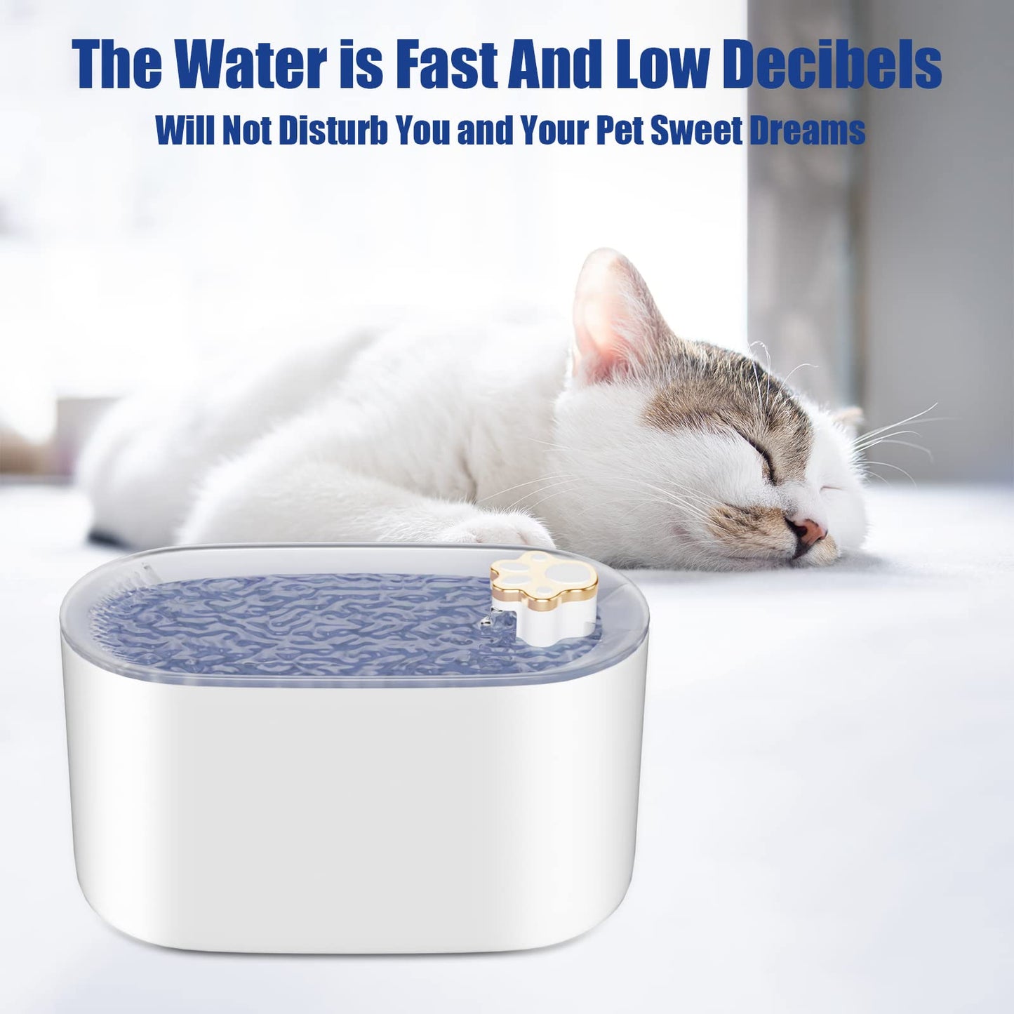 3L Cat Dog Water Bowl Fountain with LED Light