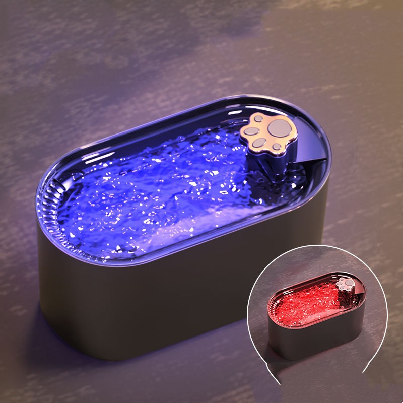 3L Cat Dog Water Bowl Fountain with LED Light