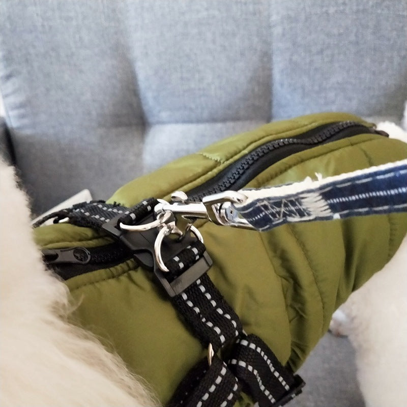 Waterproof Winter Dog Coat with Harness - Warm Pet Clothing for Dogs