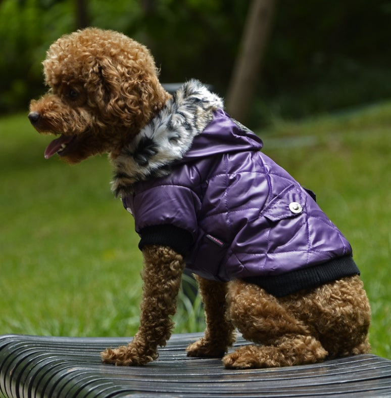 Warm Winter Hooded Jacket Snowsuit for Small Dogs - Cozy Pet Puppy Coat