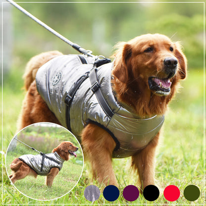 Waterproof Winter Dog Coat with Harness - Warm Pet Clothing for Dogs