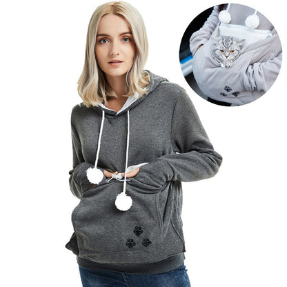 Cute Hoodies With Pet Pocket For Cat or Dog