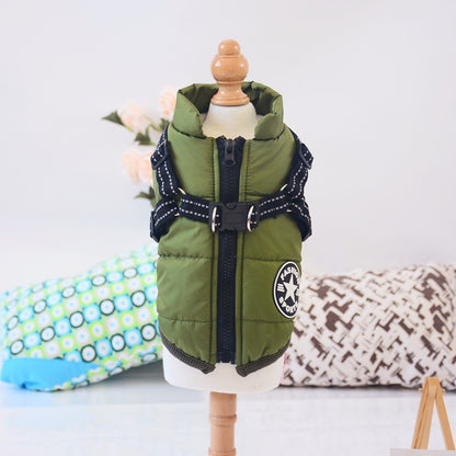 Waterproof Winter Dog Coat with Harness - Warm Pet Clothing for Dogs