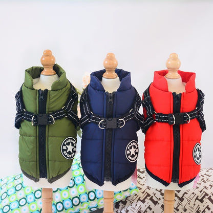 Waterproof Winter Dog Coat with Harness - Warm Pet Clothing for Dogs