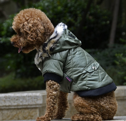 Warm Winter Hooded Jacket Snowsuit for Small Dogs - Cozy Pet Puppy Coat