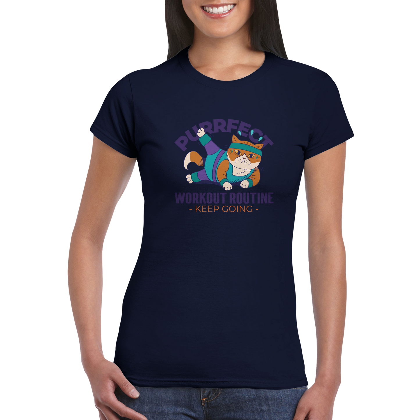 Gym Cat, Classic Women's Crewneck T-shirt