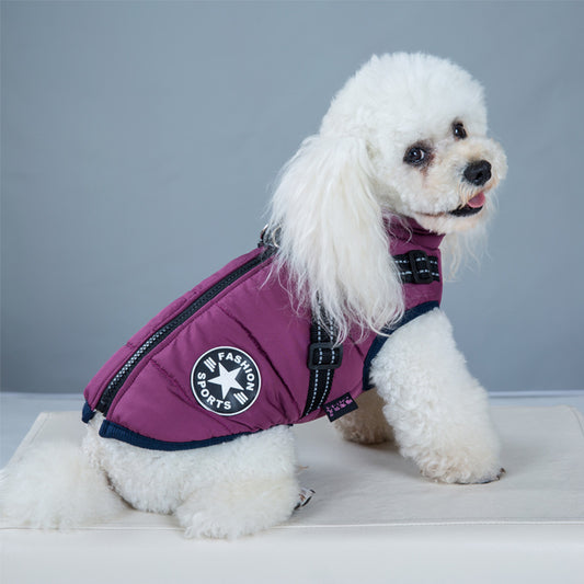 Waterproof Winter Dog Coat with Harness - Warm Pet Clothing for Dogs