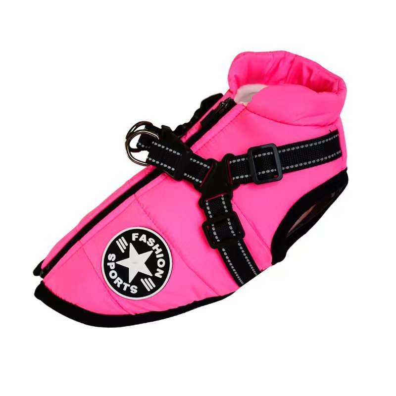 Waterproof Winter Dog Coat with Harness - Warm Pet Clothing for Dogs