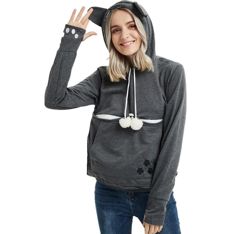 Cute Hoodies With Pet Pocket For Cat or Dog