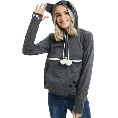 Cute Hoodies With Pet Pocket For Cat or Dog