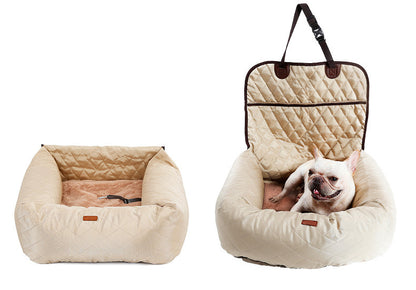 Versatile 2-in-1 Dog Carrier and Car Seat: Thickened Foldable Pet Bed and Mattress