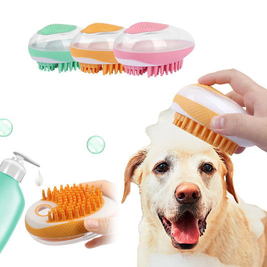 2-in-1 Pet Spa Massage Brush: Soft Silicone