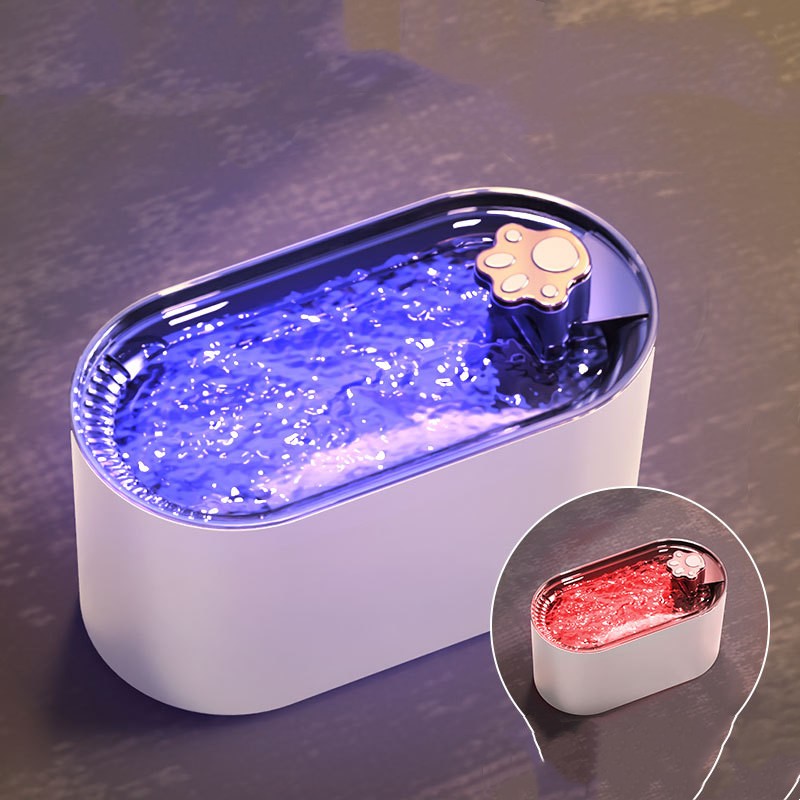 3L Cat Dog Water Bowl Fountain with LED Light