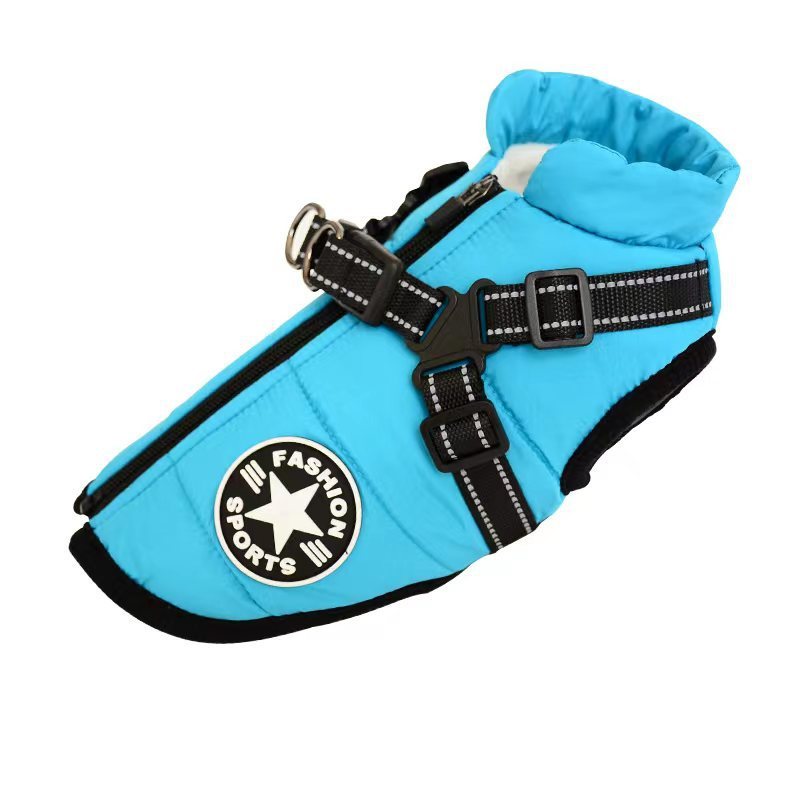 Waterproof Winter Dog Coat with Harness - Warm Pet Clothing for Dogs